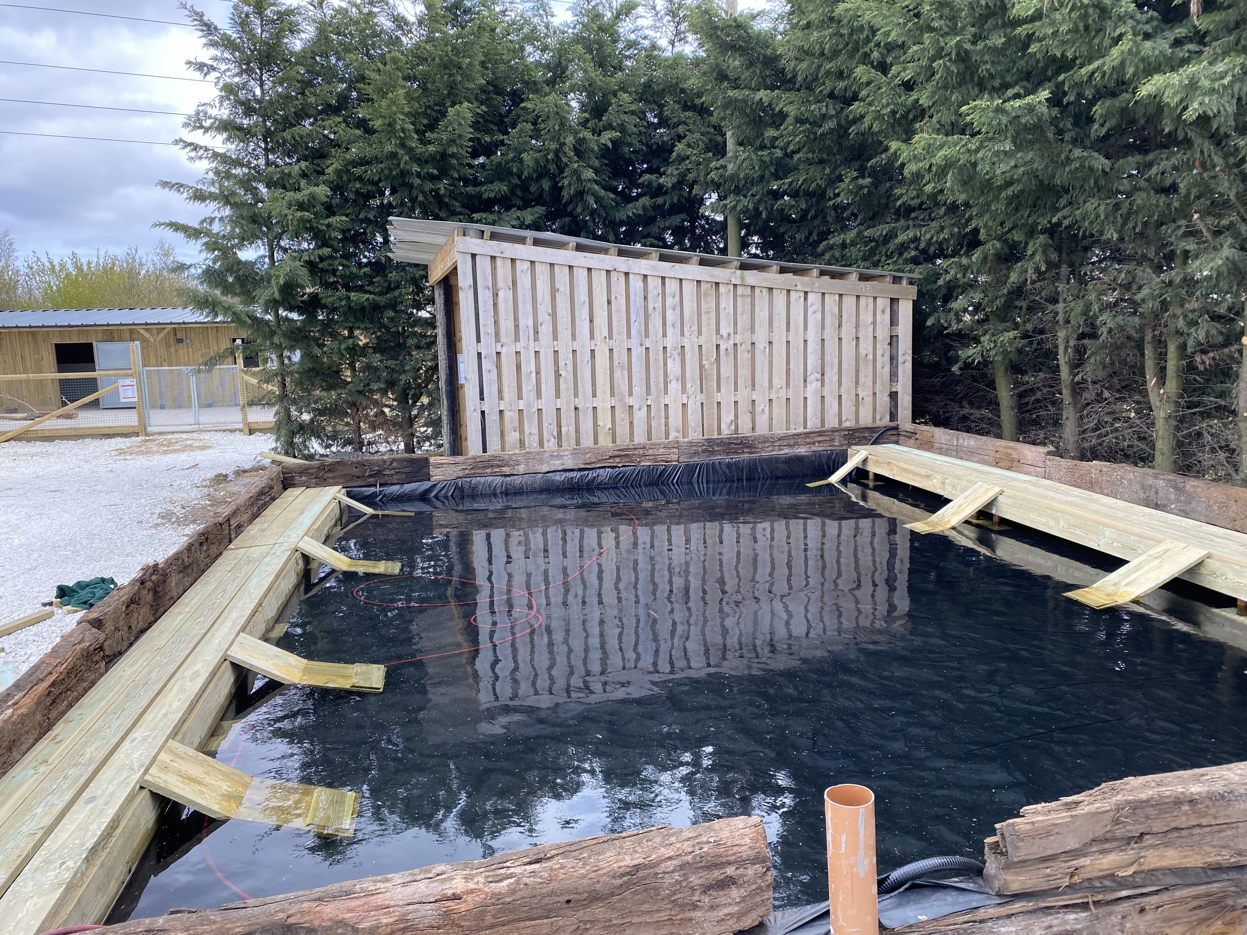 The National Turtle Sanctuary's new turtle pond, build by the King British Team